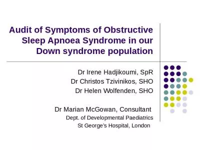 Audit Symptoms Obstructive Sleep Apnoea Syndrome Irene Hadjikoumi