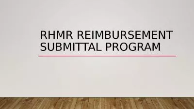 Reimbursement Submittal Program Purpose Expedite Reimbursement