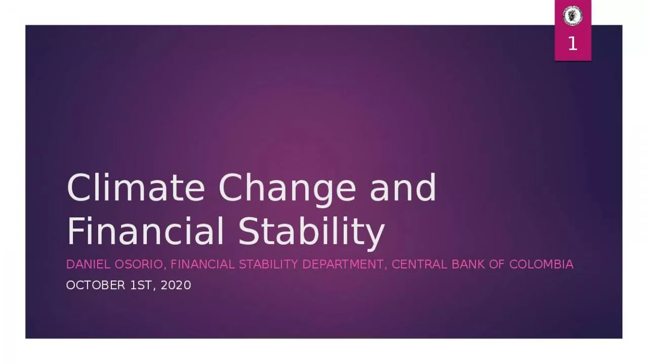 PPT-Climate Change Financial Osorio Climate Change Risks Financial