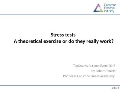 Stress Autumn Event Robert Capstone Financial Industry Stress Where