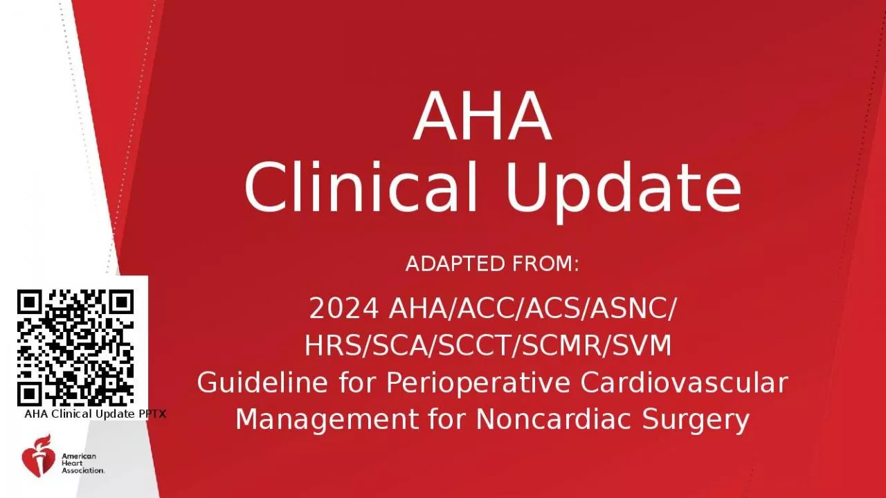 PPT-Clinical Guideline Perioperative Cardiovascular Management Noncardiac