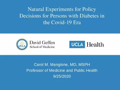 Natural Experiments Policy Decisions Persons Diabetes Covid Mangione