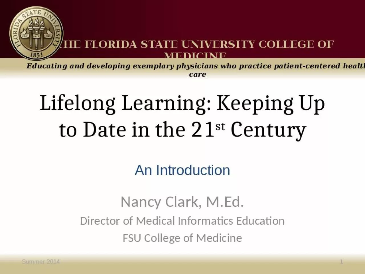 PPT-Lifelong Learning Keeping Clark Medical Informatics College