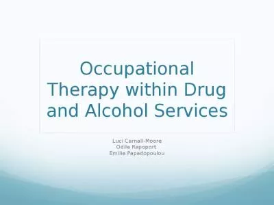 Occupational Therapy Alcohol Rapoport Emilie Papadopoulou Questions