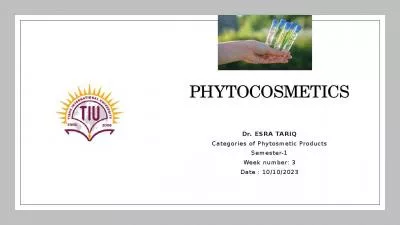 Phytosmetic Product Objectives Understand Cosmetic Produc