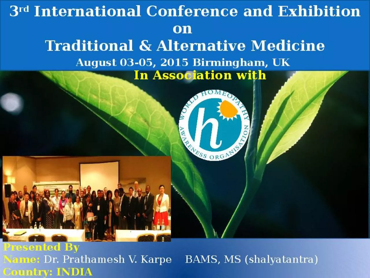 PPT-Presented Prathamesh Karpe Conference Exhibition Alternative