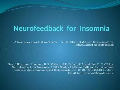 Neurofeedback Workhorse Pilot Study Sensorimotor Individualized Hammer