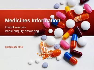 Medicines Session Medicines Information Medicines