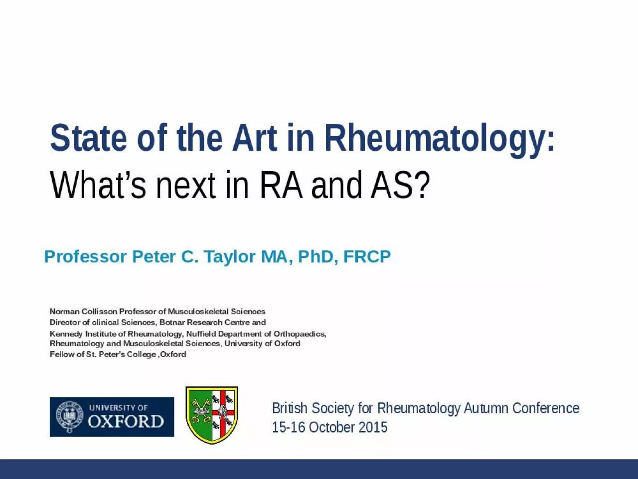 PPT-State Rheumatology Whats Peter Taylor Collisson Professor