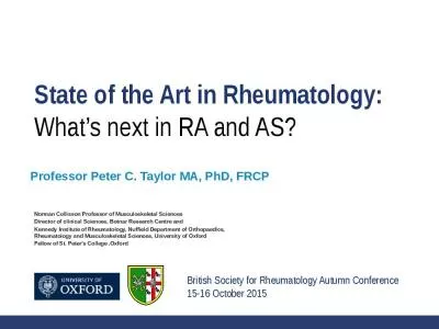 State Rheumatology Whats Peter Taylor Collisson Professor