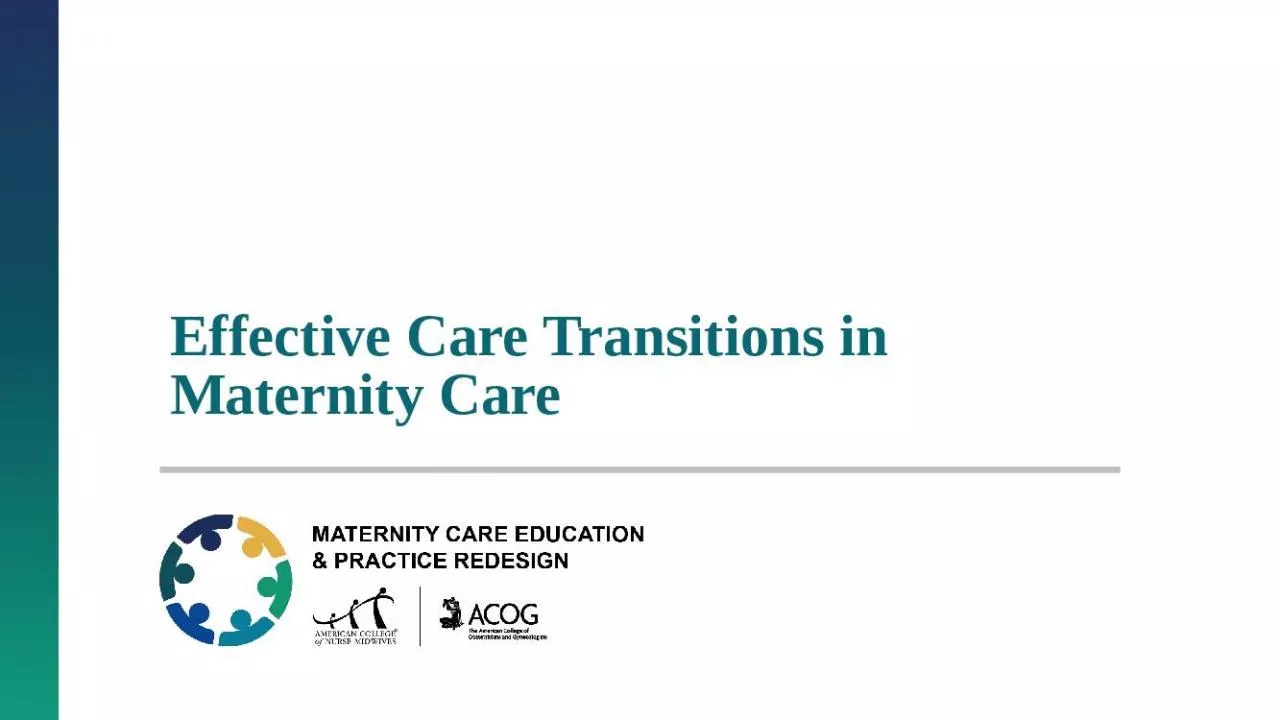 PPT-Effective Transitions Maternity Learning Based