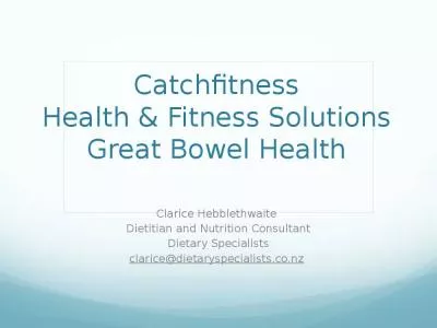 Fitness Bowel Hebblethwaite Dietitian Nutrition