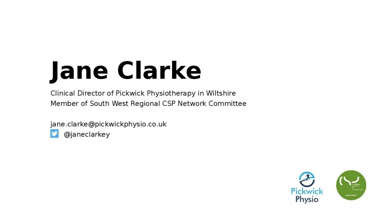 PPT-Director Pickwick Physiotherapy South Regional Network