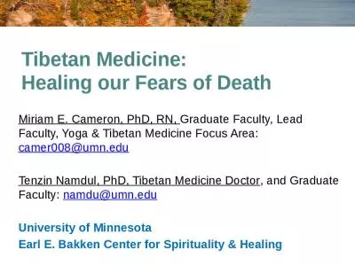 Tibetan Medicine Healing Fears Cameron Graduate Faculty Faculty