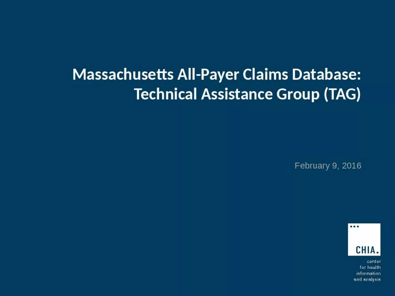 PPT-Massachusetts Claims Assistance Group Premium Enrollment Trends