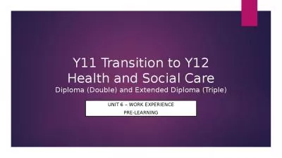 Transition Social Double Extended Diploma Specification Context