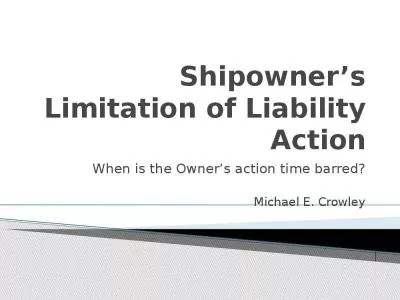 Shipowners Limitation Liability Owners Crowley Brief European