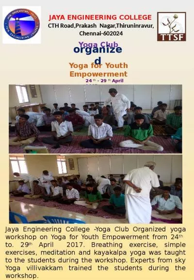 Youth Empowerment April Engineering College Organized Youth