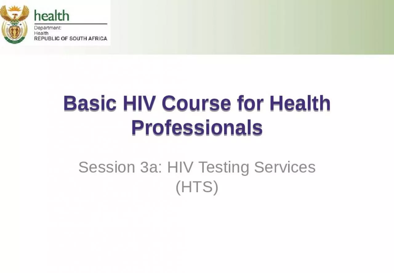 PPT-Basic Course Health Testing Services Learning Describe Describe