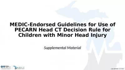 Guidelines Decision Children Minor Michigan Emergency Department