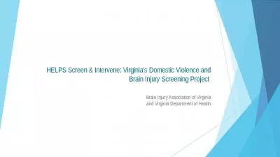 Screen Intervene Virginias Domestic Violence Brain Injury Screening