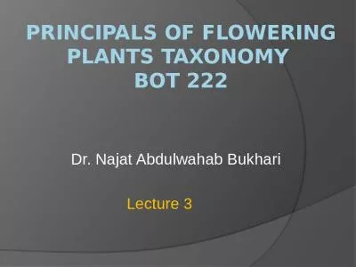 Principals Flowering Plants Taxonomy Najat Abdulwahab University