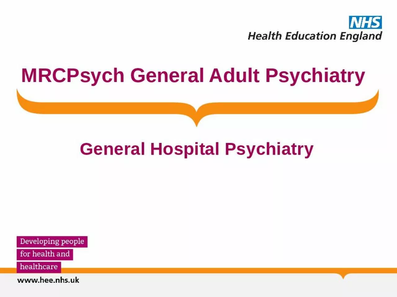 PPT-General Adult Hospital Psychiatry General Hospital