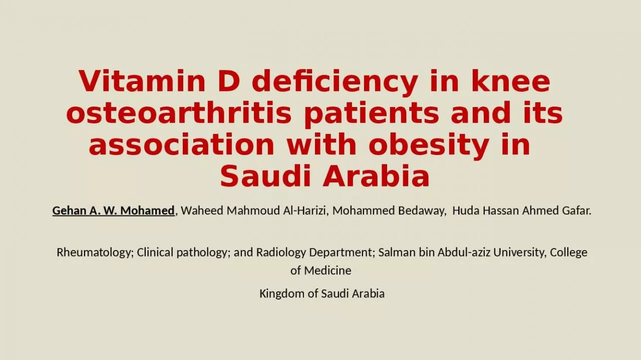 PPT-Vitamin Saudi Mohamed Waheed Mahmoud Mohammed Bedaway Hassan Ahmed