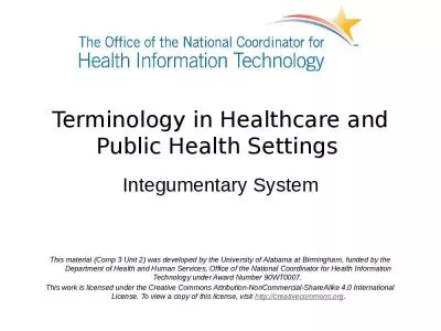 Terminology Healthcare Health Settings Integumentary University