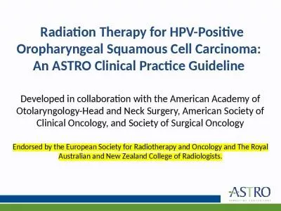 Radiation Therapy Oropharyngeal Squamous Carcinoma Clinical Practice