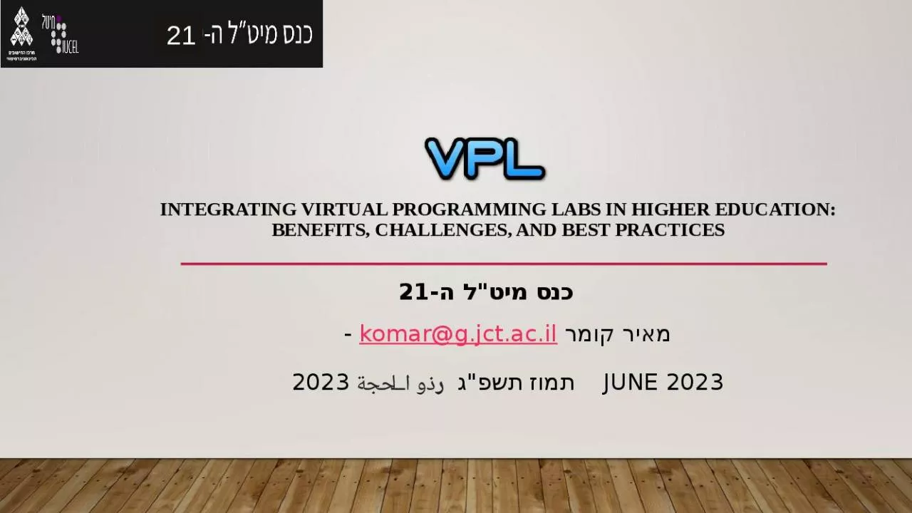 PPT-Integrating Virtual Programming Higher Education Benefits Challenges