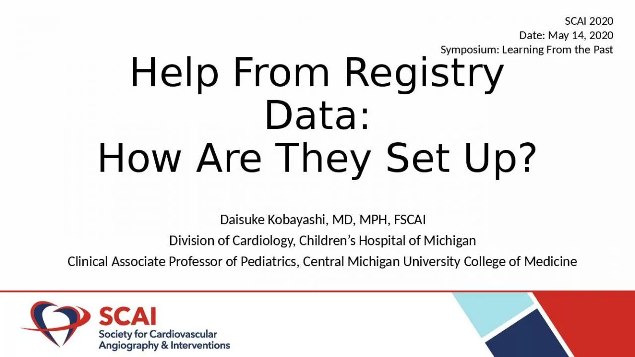 PPT-Registry Kobayashi Cardiology Childrens Hospital Associate Professor