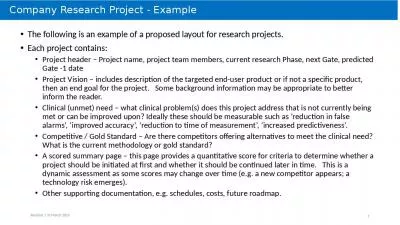 Company Research Project Project Phase Vision