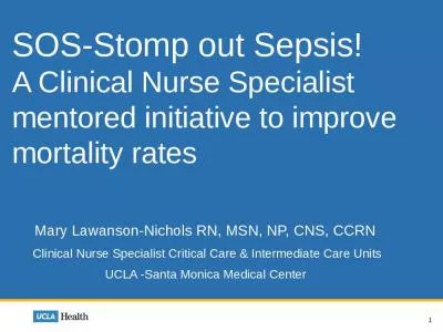 Clinical Nurse Specialist Critical Intermediate Santa Monica Medical