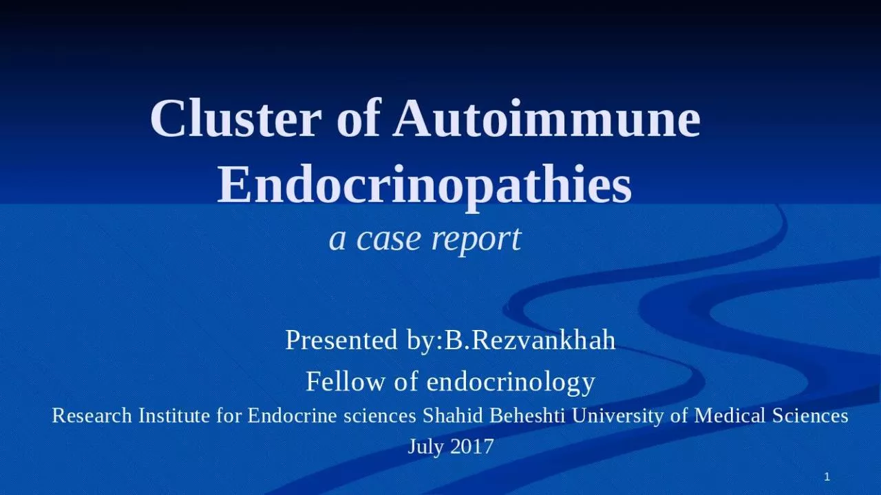 PPT-Cluster Autoimmune Endocrinopathiesa Institute Endocrine Shahid