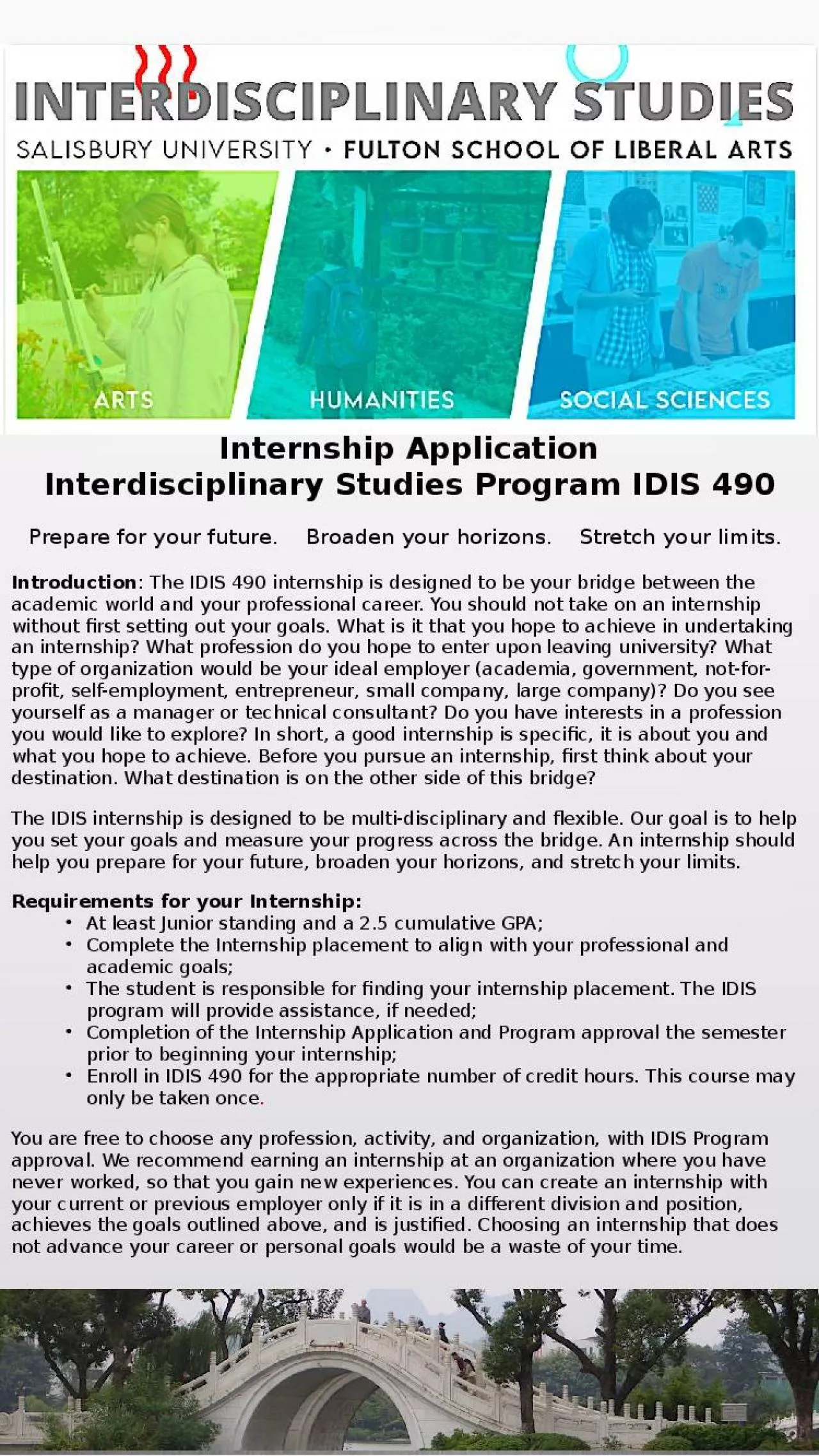 PPT-P internship applicationinterdisciplinary studies program idis prepare