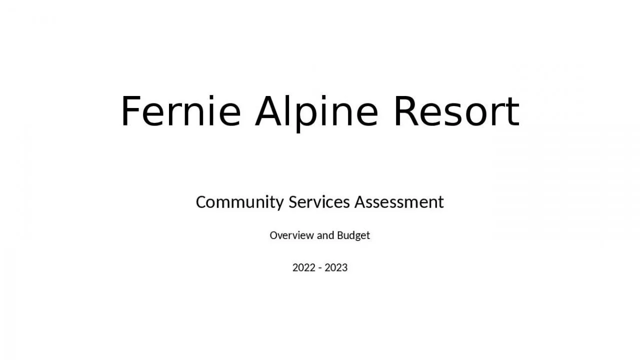 PPT-Fernie Alpine Resort