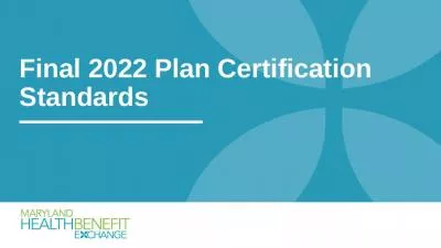 Final 2022 Plan Certification Standards