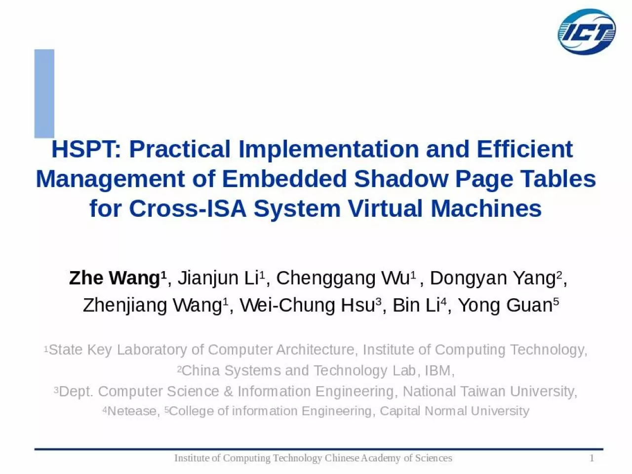 PPT-HSPT: Practical Implementation and Efficient Management of Embedded Shadow Page Tables