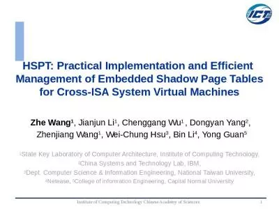 HSPT: Practical Implementation and Efficient  Management of Embedded Shadow Page Tables