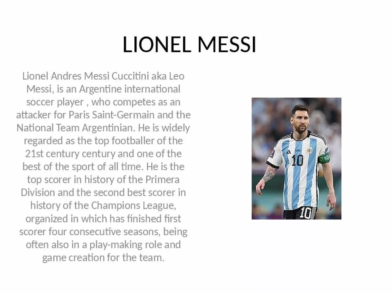 PPT-LIONEL MESSI