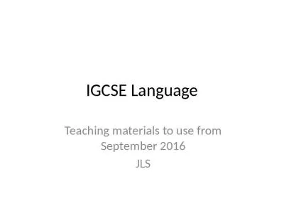 IGCSE Language