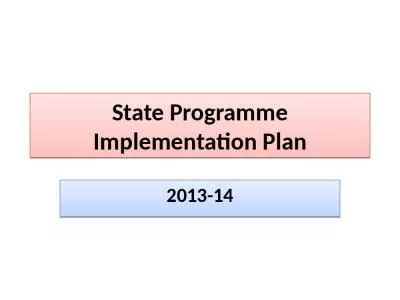 State Programme Implementation Plan