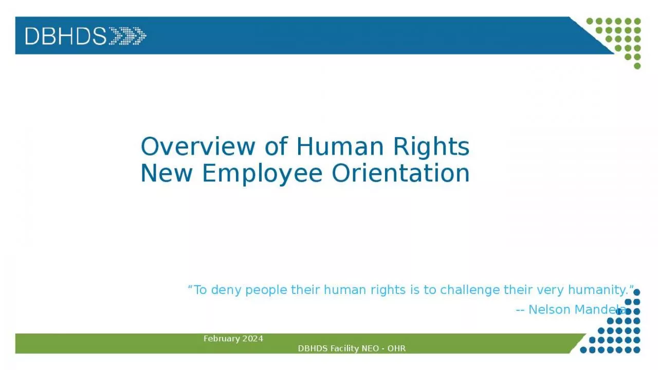 PPT-Overview of Human Rights New Employee Orientation