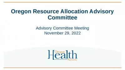 Oregon Resource Allocation Advisory Committee