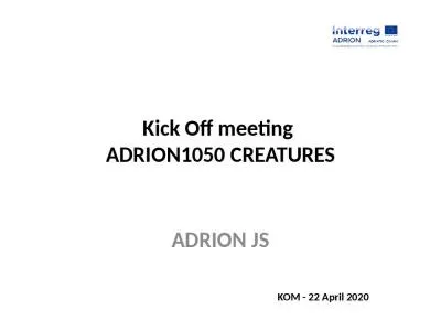 Kick Off meeting  ADRION1050 CREATURES