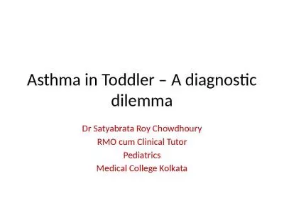 Asthma in Toddler   A diagnostic dilemma