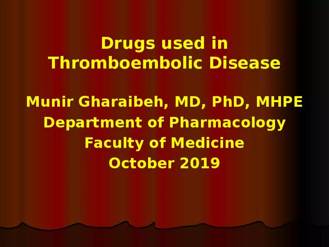 PPT-Drugs used in Thromboembolic Disease