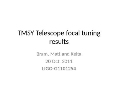 TMSY Telescope focal tuning results