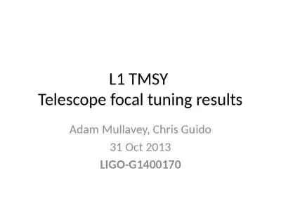 L1 TMSY  Telescope focal tuning results